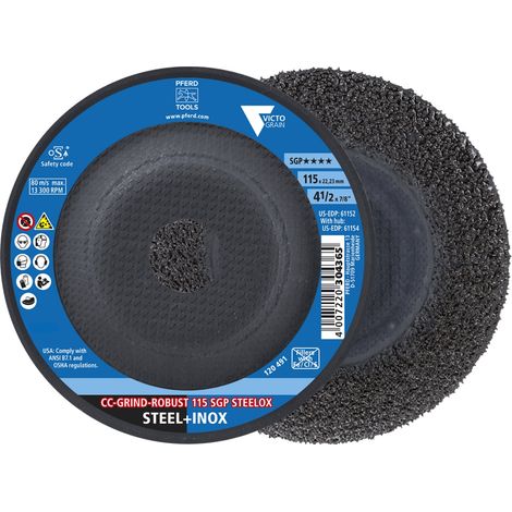 PFERD TOOLS CC-GRIND ROBUST Schleifscheibe 115x22,23 mm Speziallinie SGP STEELOX für Stahl/Edelstahl 10 Stk (1/5)