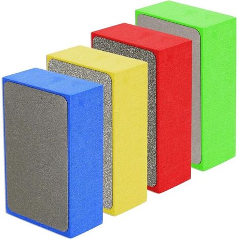 Lntyq 4x Tampons de Polissage à la Main en Diamant, Blocs de Ponçage en Béton, Cale a Poncer, Tampons Éponges de Ponçage pour Carrelage Porcelaine Pierre Céramique Granit Marbre Verre, 60 100 200 4 (1/5)