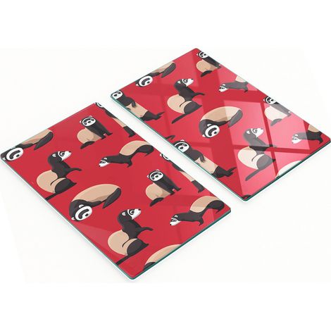 Tableros de vidrio decorativos multifuncionales con estampado de hur贸n, 2x30x52 cm.