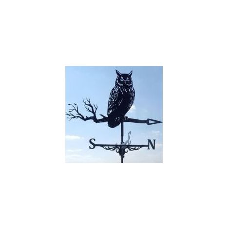 Girouette en métal en acier inoxydable, adaptée à la décoration extérieure, ferme, cour, jardin, pavillon de jardin, style hibou 8635cm