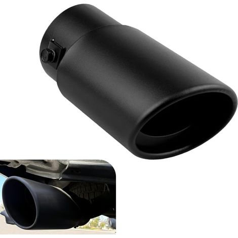 Embout tuyau d'échappement universel 63mm – Acier inoxydable – Longueur 14cm – Installation facile avec raccord à vis-noir (1/5)