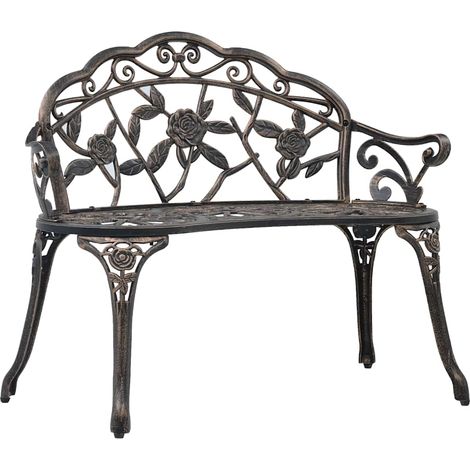 vidaXL Bistro Bench 100cm Bronze Cast Aluminium
