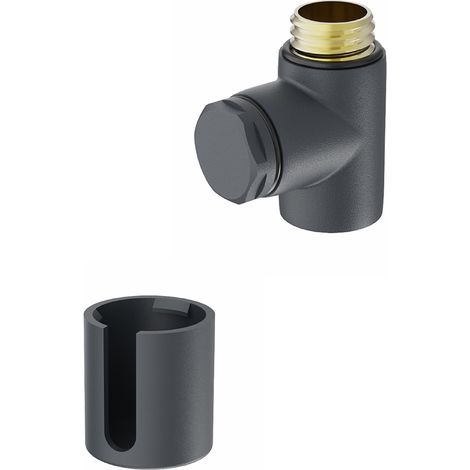 WarmeHaus Electric Heating Element Cover Cap & T Piece with End Plug for Bathroom Heated Towel Rail Radiator Anthracite (1/4)