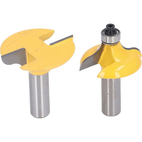 Fraise à bois pour porte de placard, 2 pièces, mèche moulure à onglet et panneau, queue de 12,7 mm (1/5)