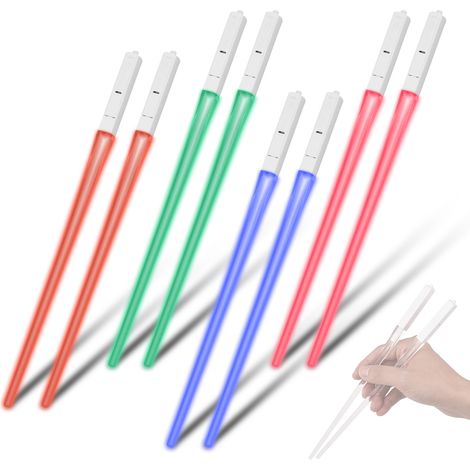 Baguettes LED laser 9 couleurs – Lot 2 paires – ABS – Lavables – Portables – Festives (1/5)
