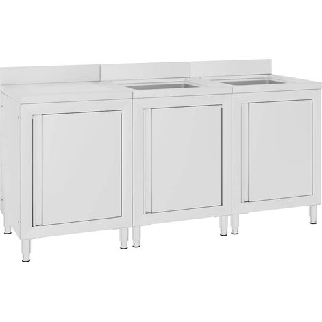 Évier de cuisine commercial 180x60x96 cm Acier inoxydable (1/5)