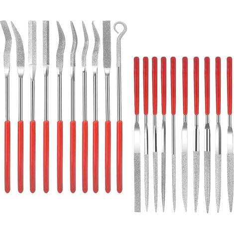 20-teiliges Diamant-Nadelfeilen-Set, Metall-Nadelfeilen-Set, Präzisionsfeilen-Set, Präzisionsfeilen für Glas, Stein und Holz, robust und langlebig