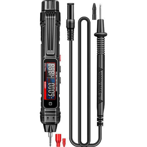Pen-vormige Digitale Multimeter Elektrische Tester, Meetapparaat voor Levende Draaddetectie, Weerstandcontinuïteit, AC/DC Spanning en Diodetests (1/5)