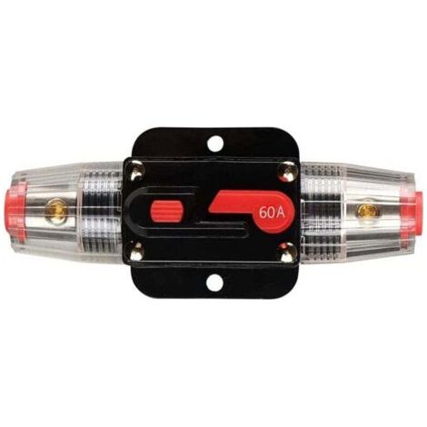 Auto Disjoncteur Étanche, Porte-fusible de Disjoncteur DC Avec Commutateur Manuel De Réinitialisation De Fusible pour Moteur Auto Marine Bateau Vélo Stéréo Audio (1/4)