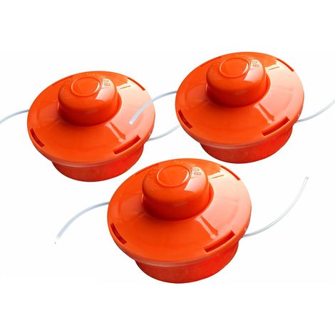 3-fach Spule mit automatischer Tippfunktion, Doppelfadenkopf, Schneidzubehör, Nylonfaden, Ersatzspule für Freischneider – Orange (1/5)