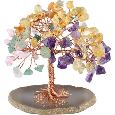 Multicolore Arbre de Vie Decoration,Polie Pierres et Cristaux (1/5)