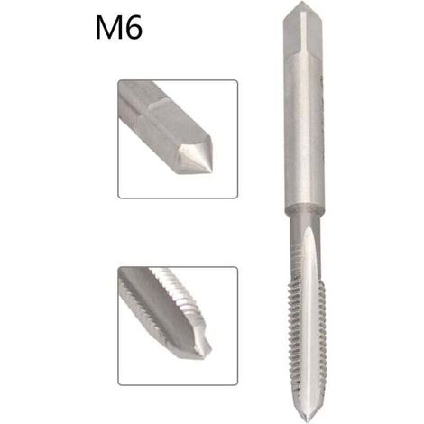 Lot de 2 tarauds de machine à filetage gauche M6X1.00MM en acier rapide H2 pour réparation et entretien de routine