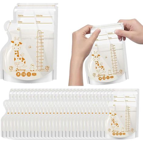 Sac de Stockage de Lait Maternel,Sachets Pour L'allaitement,30 Pièce Sacs de Congélation Du Lait,Conservationlait Maternelle Pré-Stérilisés,Sac de Congelation Du Lait,250ml Conservation Lait Maternel (1/5)