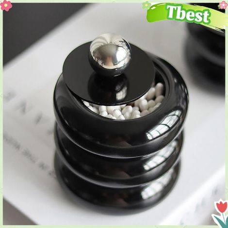 Tbest distributeur Qtip Distributeur de support Qtip de Style nordique, conteneur de stockage meuble rangement Noir trois couches (1/5)