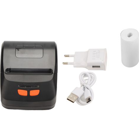 Imprimante thermique sans fil portable, interface TYPE C, fenêtre visible, impression rapide pour étiquettes d'expédition, noir