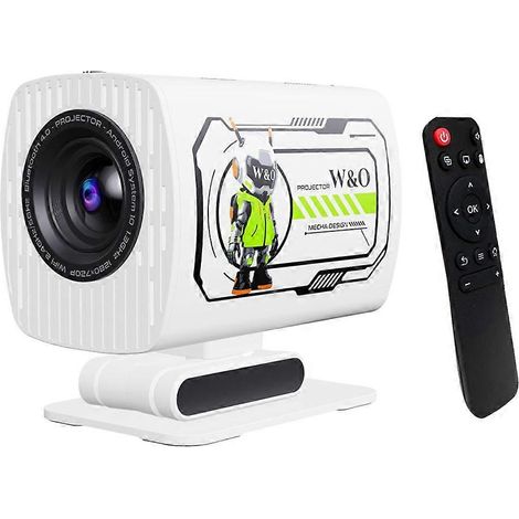 Mini projecteur 1080p, compatible WiFi double bande 2,4 GHz/5 GHz, Android TV, projecteur portable à courte focale, compatible avec le home cinéma et le cinéma en plein air. (1/5)