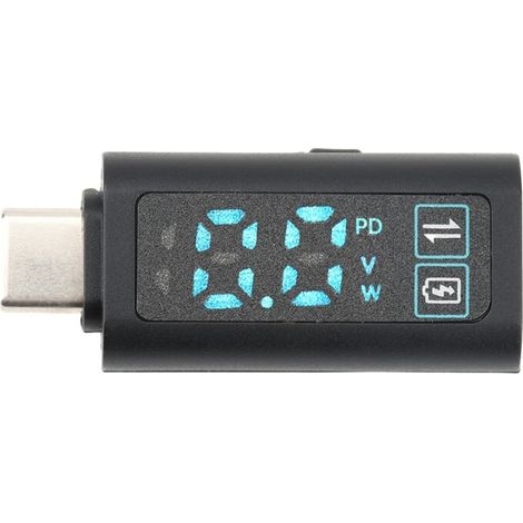 Typ C Digitalvoltmeter 5-24V HD-Display PD100W Schnellladeadapter Netztester Blauer Text (1/5)