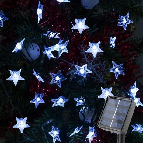 1 Guirlande Lumineuse Solaire, 12M 100 LED Étoile, IP65 Étanche, 8 Modes, Jardin Terrasse Noël Mariage (1/5)