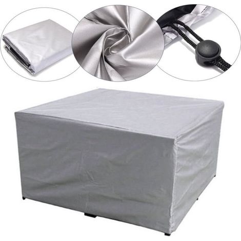 Housses Pour Mobilier De Jardin 11511570cm Couverture Pour Meuble De Jardin 210D Oxford Tissu Imperméable Coupe-Vent Anti-UV Bache Protection Table De Jardin Exterieur-Argent (1/4)