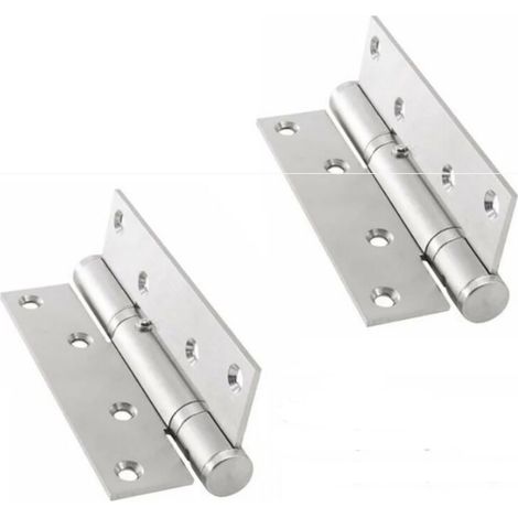 Lntyq Ferme-porte automatique 2 pièces avec butée, ferme-porte argenté, charnière à ressort réglable, fermeture douce (1/4)