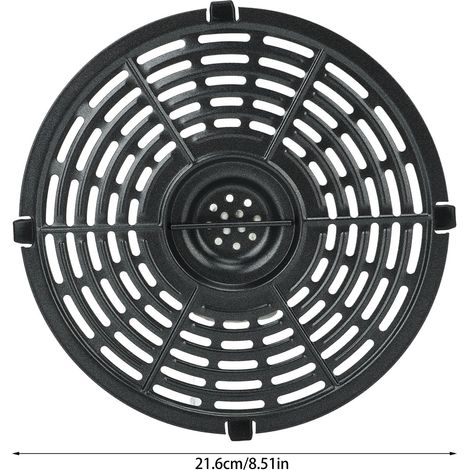Ortviai Plaque Grill pour Friteuse Air 21,6 cm – Antiadhésive, avec Manche et Revêtement Double Couche (1/4)