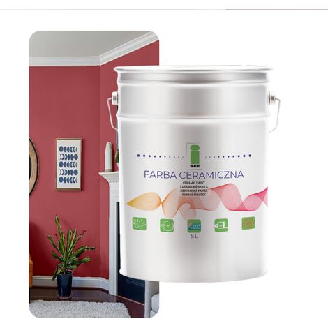 PINTURA CERÁMICA PARA PARED LAVABLE ROSA OSCURO 5L FABRICANTE (1/5)
