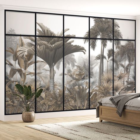 Papier peint panoramique Trompe l'oeil Verrière - Jungle - 390 cm x 247 cm (1/5)