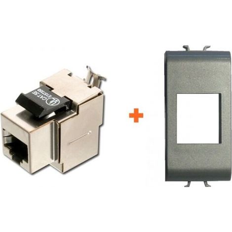 Presa di rete CAT.5e STP Gewiss Chorus titanio grigio metallizzato RJ45 small
