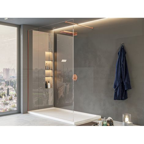 Exagonshop Parete doccia fissa 100 cm H 200 cristallo 8 mm