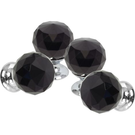 Domino Elegante Crystal Palace Möbelknopf 25mm in Chrom & Schwarz  4 Stück (1/5)