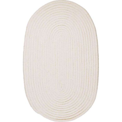 Tapis salon réversible en coton effet cordage écru 50x80 cm – Tapis décoratif pour intérieur moderne – Toucher doux et chaleureux – Thedecofactory