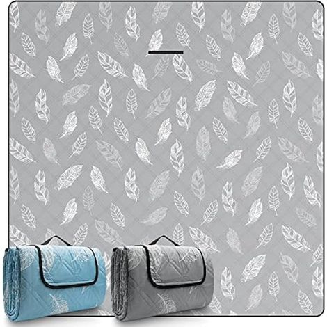 Couverture Pique Niques Impermeable Lavable, Natte de Plage Tapis de Plage Tapis Picnic XXL (200 x 200 cm, Gris) (1/5)