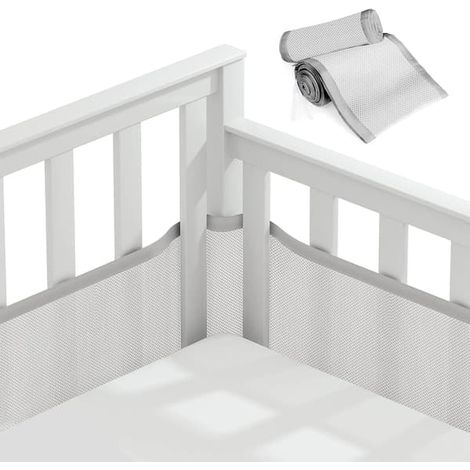 Protection de berceau, bordure de berceau, doublure en maille 3D, assure une bonne circulation de l'air dans le berceau, convient à tous les types de berceaux. (1/5)