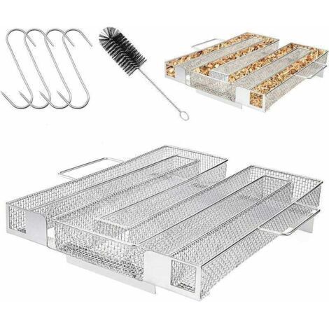 Stainless steel cold smoke generator – Smoking meat, fish, vegetables – Compatible with grills and smokers – Accessories included (1/4)