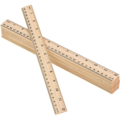 Holzlineal – 30 cm (12 Zoll), doppelseitig – metrische und imperiale Skala – für Büro, Schule und Zuhause – 10er-Pack (1/5)
