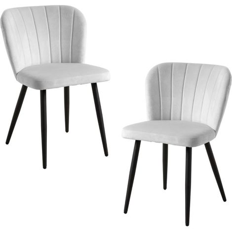 Packs Sillas Comedor - Pack 2 Sillas Luk Terciopelo - Gris claro (1/5)
