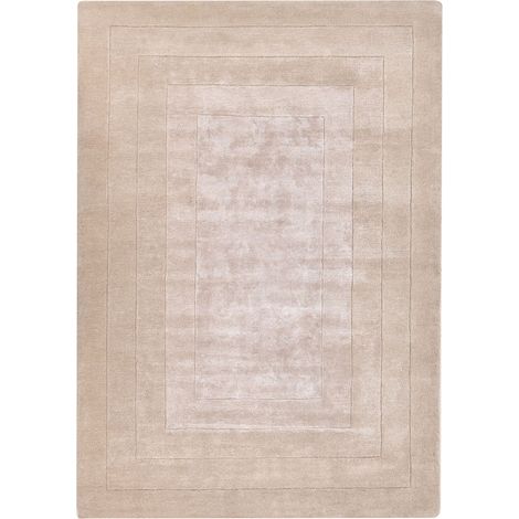Tappeto in viscosa e lana realizzato a mano rettangolare 160 x 230 cm beige Amado