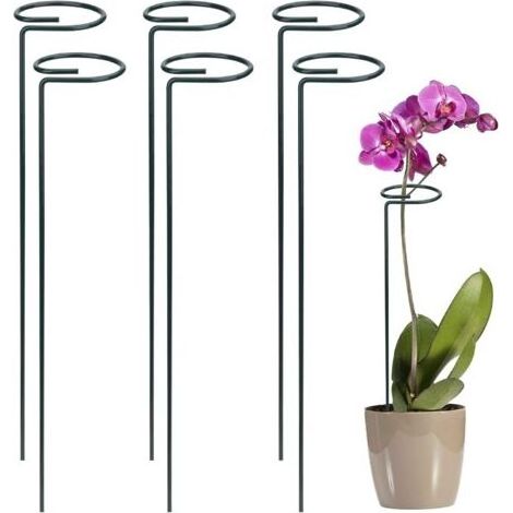 Tuteur Plante 6 Pièces Support Plante Anneau Métal Jardin Anneau de Support pour Les Plantes Fleurs Légumes 40cm (1/5)