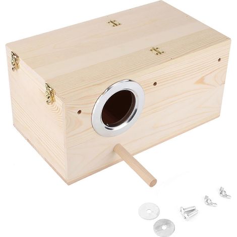 Nidoir en Bois Massif pour Perruches Calopsittes, Nichoir de Reproduction Résistant, Maison Décorative pour Oiseaux, Cabane Solide et Durable (1/5)