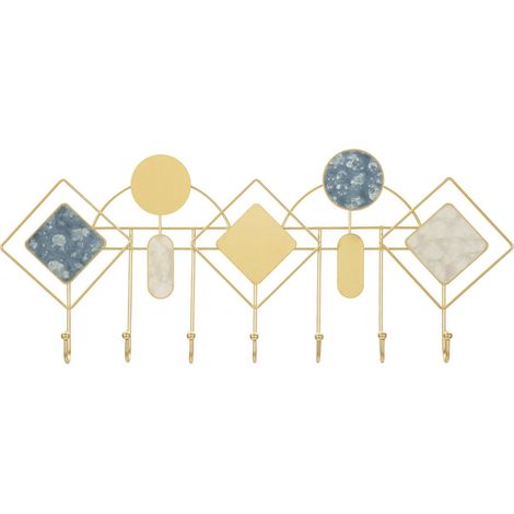 Appendiabiti da muro Monday in metallo blu e oro (1/5)