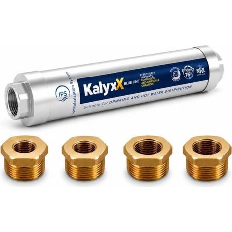 Adoucisseur d'eau Anticalcaire Antibactérien innovant IPS Kalyxx BlueLine G1 ' femelle + 4x adaptateurs (IPSKXBBG11234)