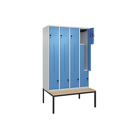 C+P Armadietto a Z Classic PLUS con panca 4 scomparti (1/3)