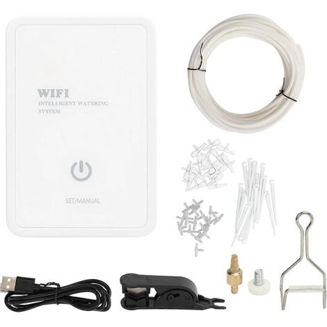 Système d'arrosage automatique WiFi 5V 1A 2,4 GHz - Pour fleurs et plantes de serre intérieure, basse consommation, installation simple, contrôle à distance. (1/5)