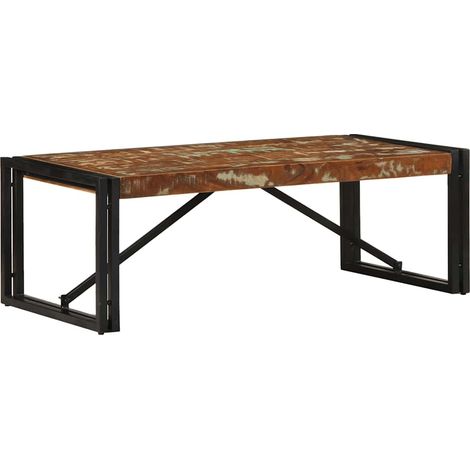 Couchtisch Mehrfarbig 100x50x35 cm Altholz Massivholz