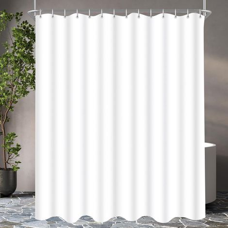 Duschvorhang 240x200cm Weiß Reines Wei&xDF H200 x B240 cm (1er Pack) (1/5)