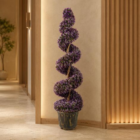 120cm Artificial Purple Large Botanik Spiral with Decorative Planter (1/5)