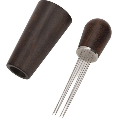 Distributeur de poudre de café à aiguilles – Manche en bois – 8 aiguilles avec base – Noir (1/5)