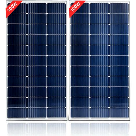 Pannello solare ad alta efficienza, resistente alle intemperie, 2 pannelli da 100 W (1/2)