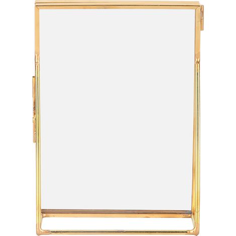 Retro-Fotorahmen aus Messing, Glas und Metall für den Tisch, Kupferstreifenhalterung, Metall-Fotorahmen (4 x 6 Zoll) (1/5)