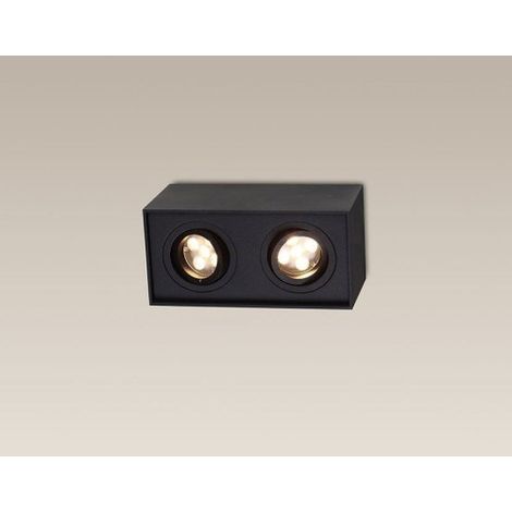 Faretto soffitto doppio nero rettangolare Basic GU10 Maxlight